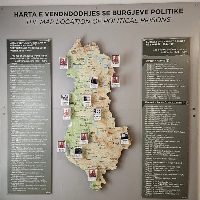 מפת בתי הכלא הישנים של אלבניה - בונקראט 2